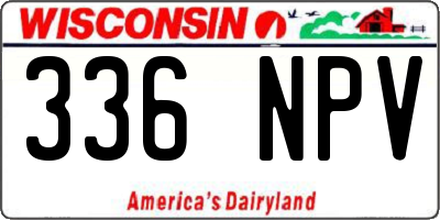 WI license plate 336NPV