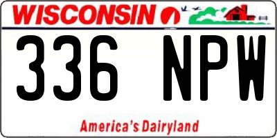 WI license plate 336NPW