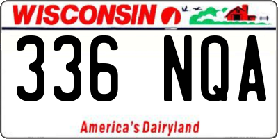 WI license plate 336NQA