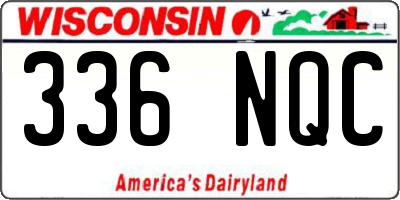 WI license plate 336NQC