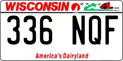 WI license plate 336NQF