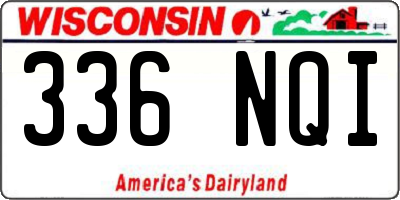 WI license plate 336NQI