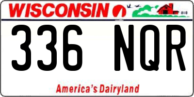 WI license plate 336NQR