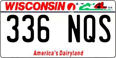 WI license plate 336NQS