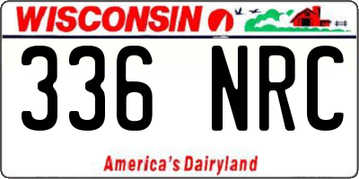 WI license plate 336NRC