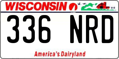 WI license plate 336NRD