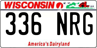 WI license plate 336NRG