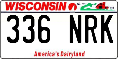 WI license plate 336NRK