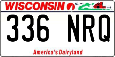 WI license plate 336NRQ