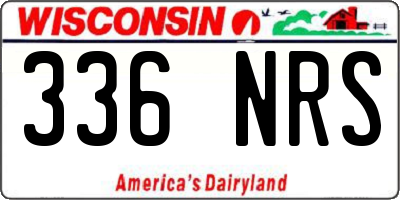 WI license plate 336NRS
