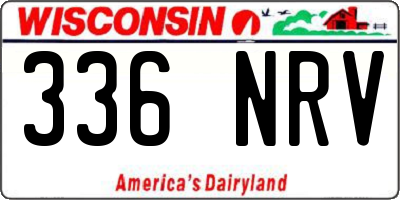WI license plate 336NRV