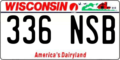 WI license plate 336NSB