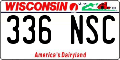 WI license plate 336NSC