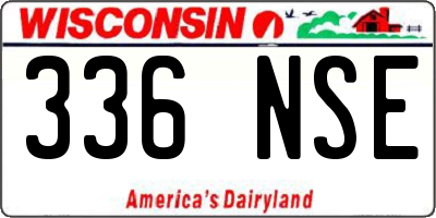 WI license plate 336NSE