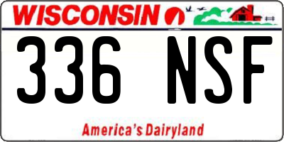WI license plate 336NSF