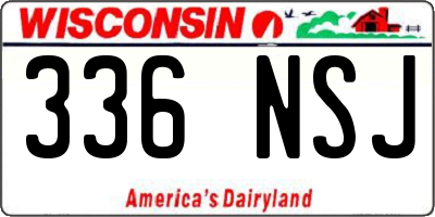 WI license plate 336NSJ