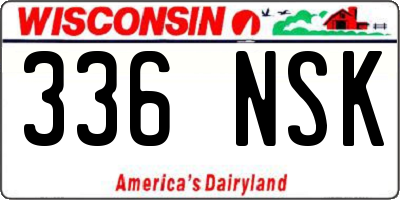 WI license plate 336NSK