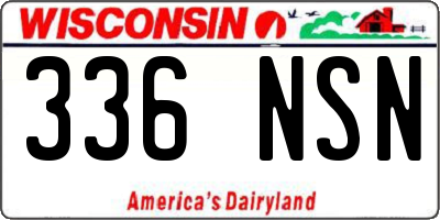 WI license plate 336NSN