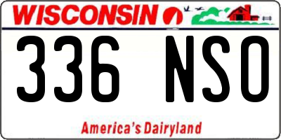 WI license plate 336NSO