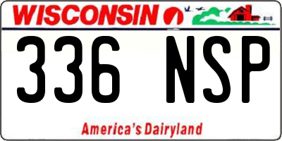 WI license plate 336NSP