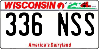 WI license plate 336NSS