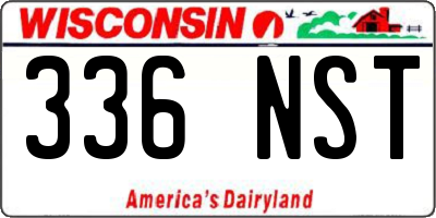 WI license plate 336NST