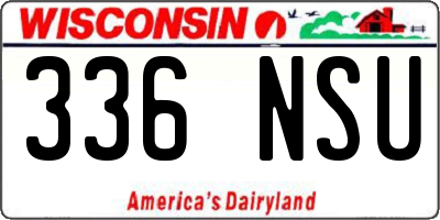 WI license plate 336NSU