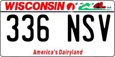 WI license plate 336NSV
