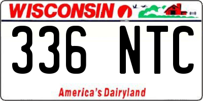 WI license plate 336NTC