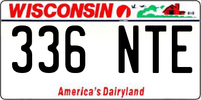WI license plate 336NTE
