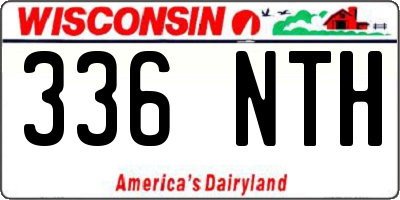 WI license plate 336NTH