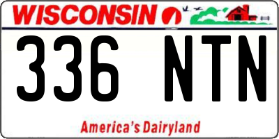 WI license plate 336NTN