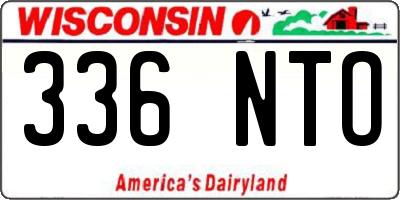 WI license plate 336NTO