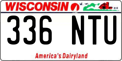 WI license plate 336NTU