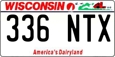 WI license plate 336NTX