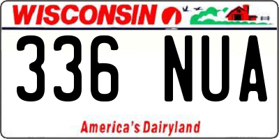 WI license plate 336NUA