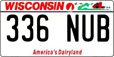 WI license plate 336NUB