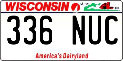 WI license plate 336NUC