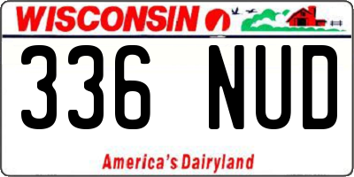 WI license plate 336NUD