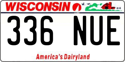 WI license plate 336NUE