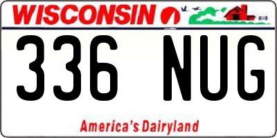 WI license plate 336NUG