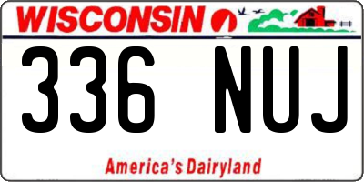 WI license plate 336NUJ