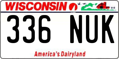 WI license plate 336NUK