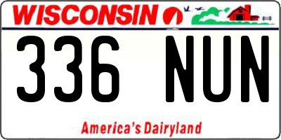 WI license plate 336NUN