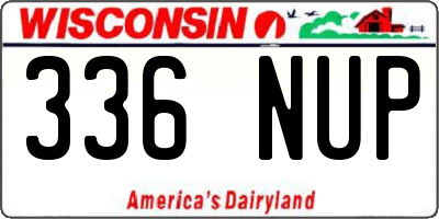 WI license plate 336NUP