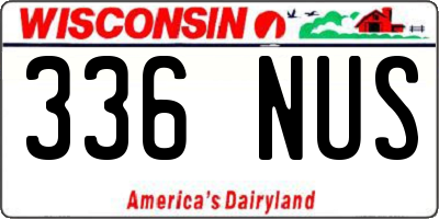 WI license plate 336NUS