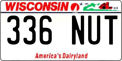 WI license plate 336NUT