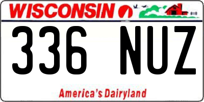 WI license plate 336NUZ