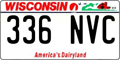 WI license plate 336NVC