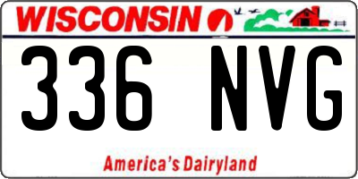 WI license plate 336NVG